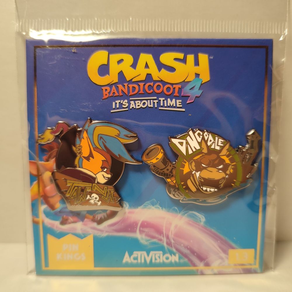 Crash Bandicoot Tawna & Dingodile Enamel Pins Set Official Activision Badges
